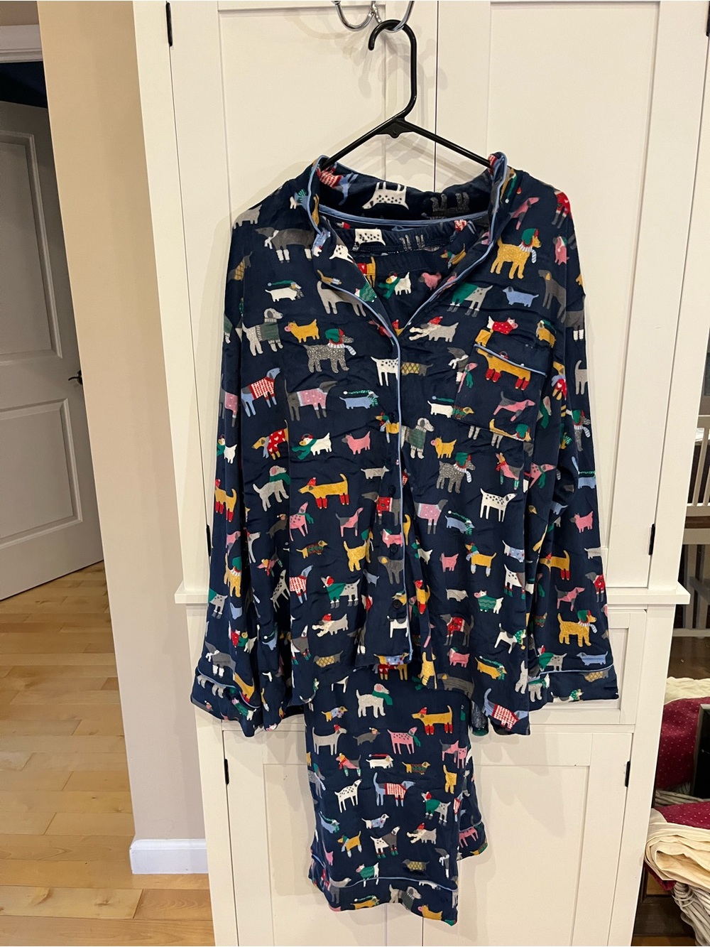 Secret Treasures Navy Dog-Print Button-Up Pajama Set 3x